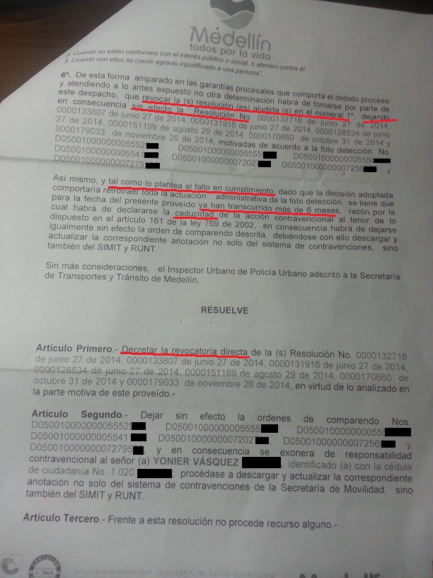 Respuesta transito Yonier